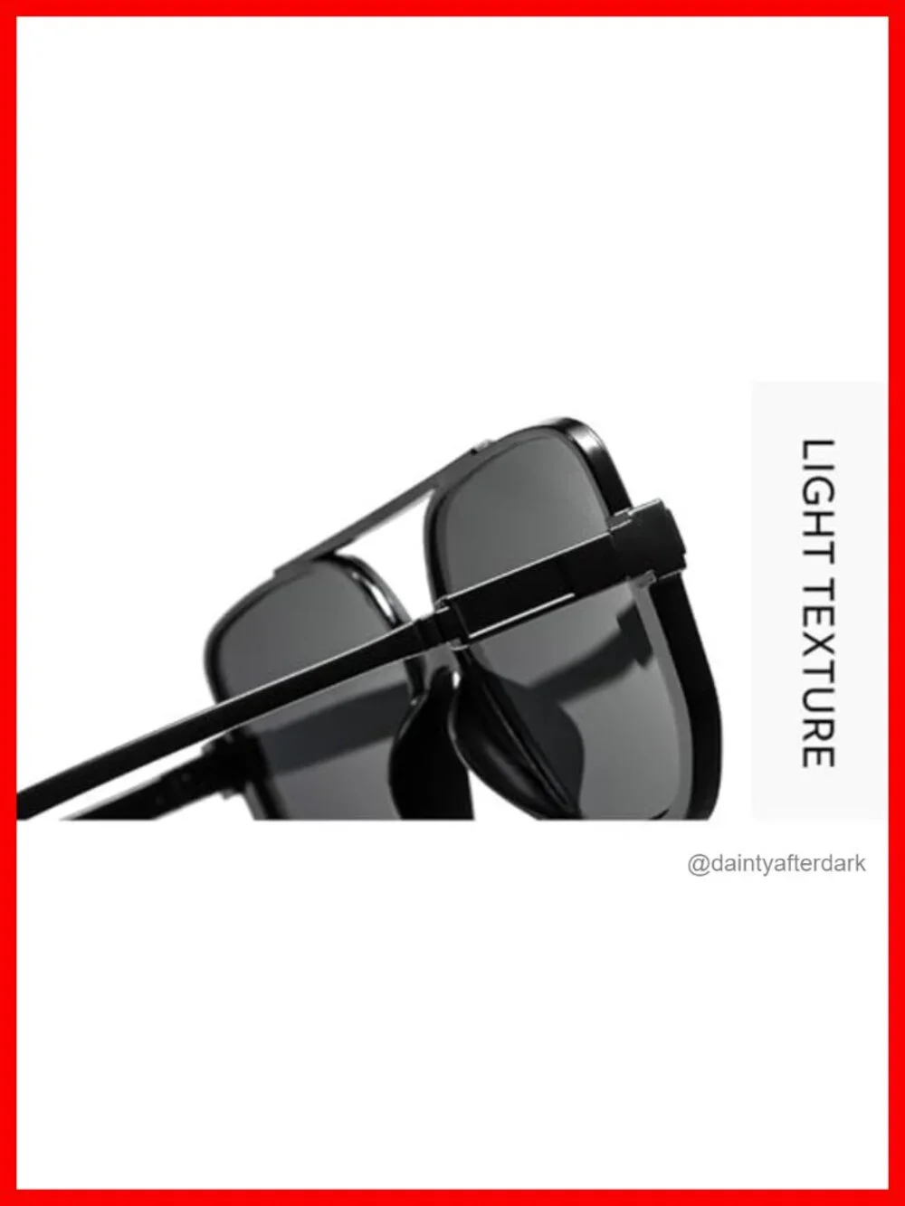Vintage Big Square Half Frame Sunglasses UV400 Sun Shades Double Bridge Pilot